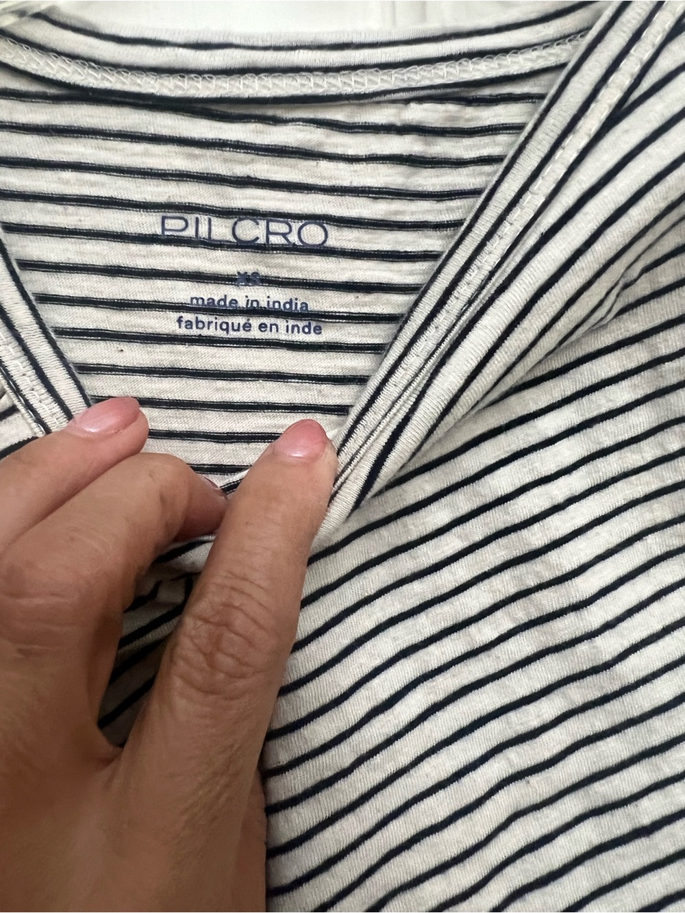 Pilcro Black & White Striped Ruched Muscle Tee - Picture 6 of 8